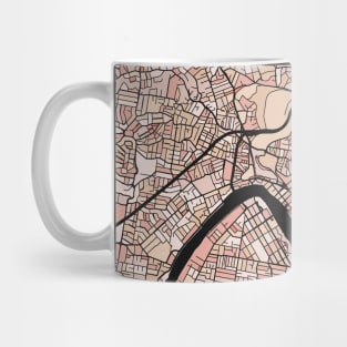 Brisbane Map Pattern in Soft Pink Pastels Mug